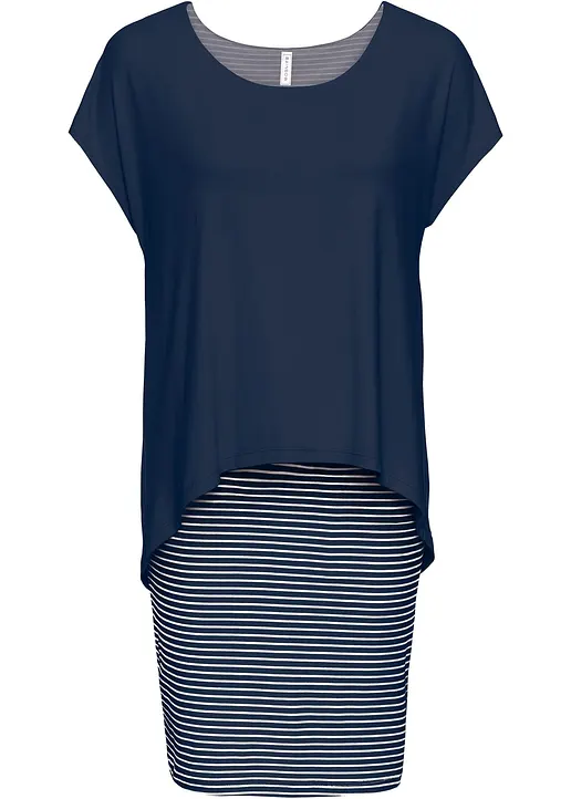 bonprix Schönes und bequemes Shirtkleid - blau - Damen