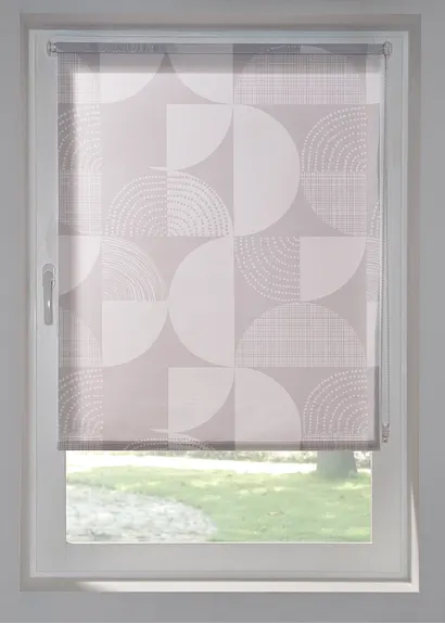 Bonprix Seitenzugrollo Mit Modernem Druck - Weiß