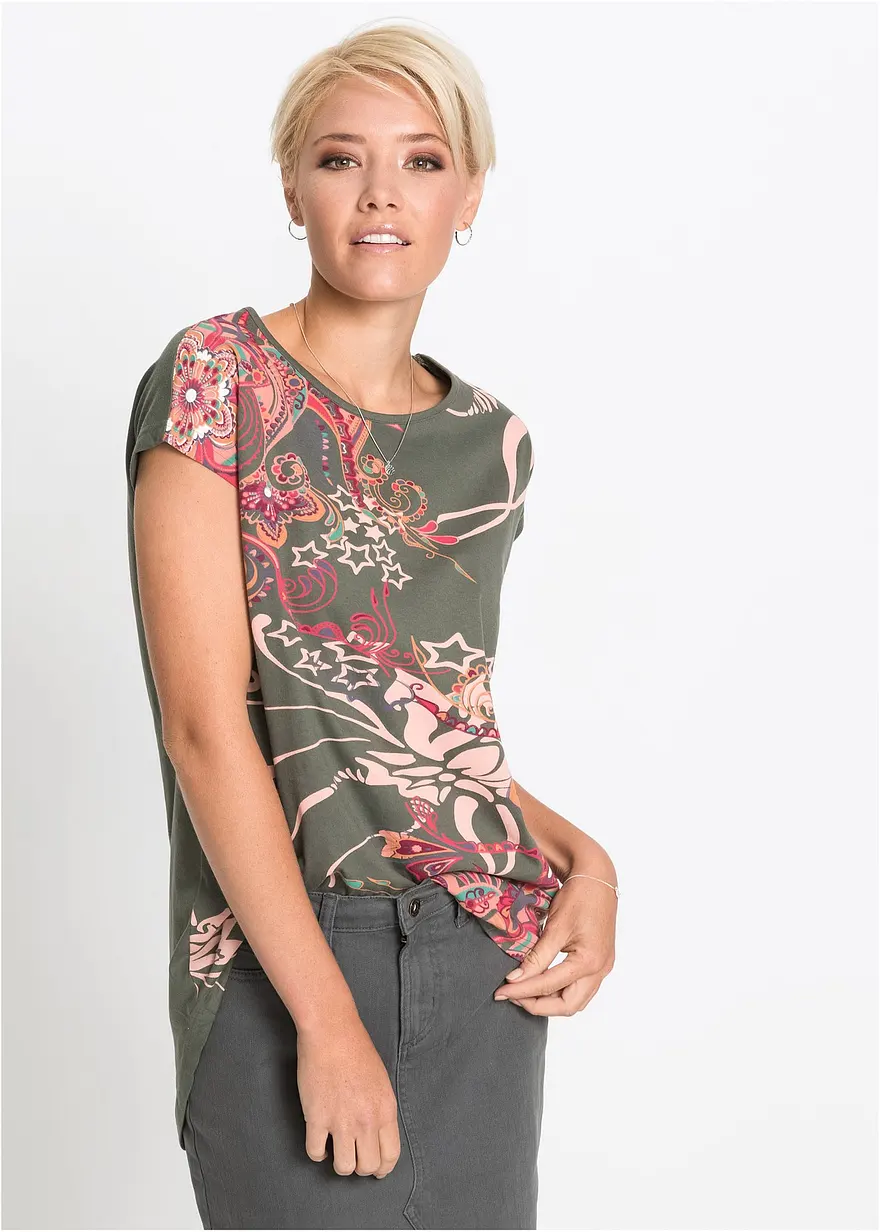 Bonprix Shirt Mit Psychedelischem Print - Grün - Damen