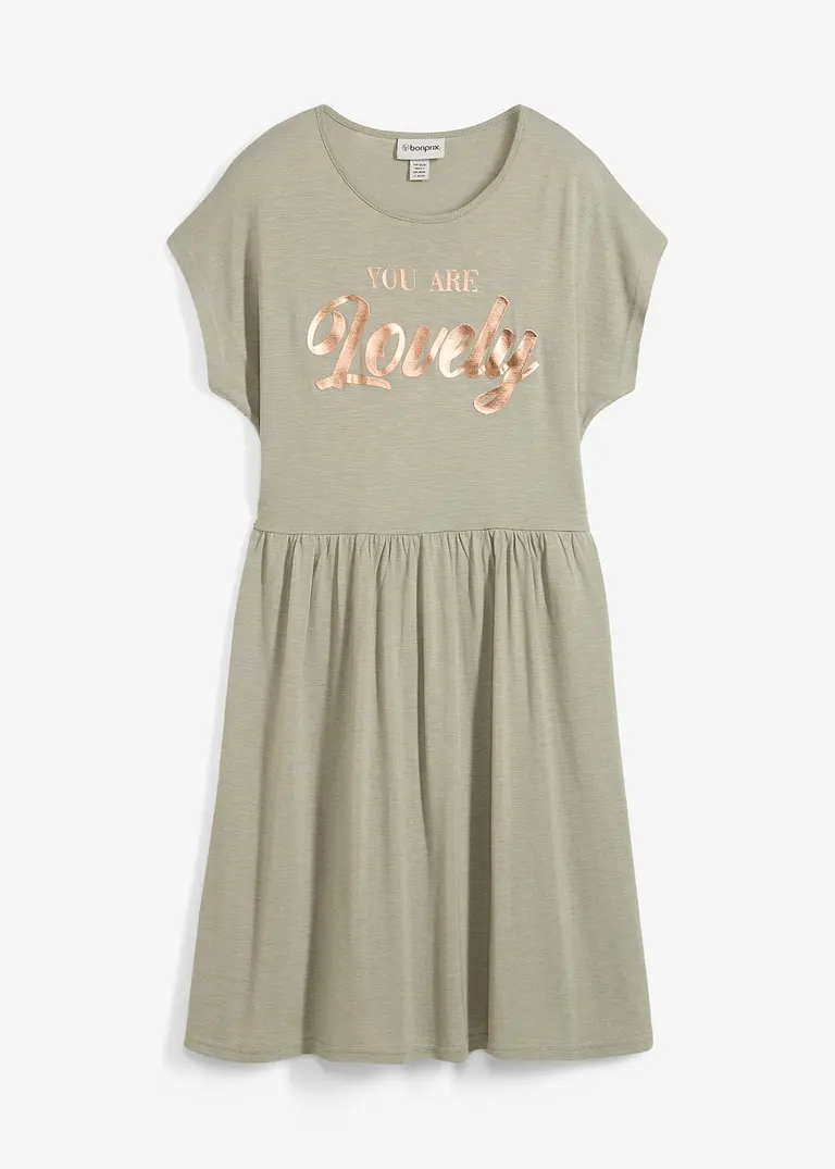 bonprix Shirtkleid mit Fledermausärmeln - grün - Damen