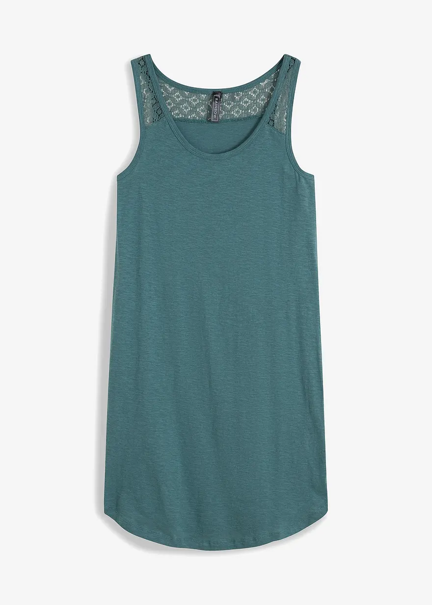 bonprix Shirtkleid mit Spitze - grün - Damen