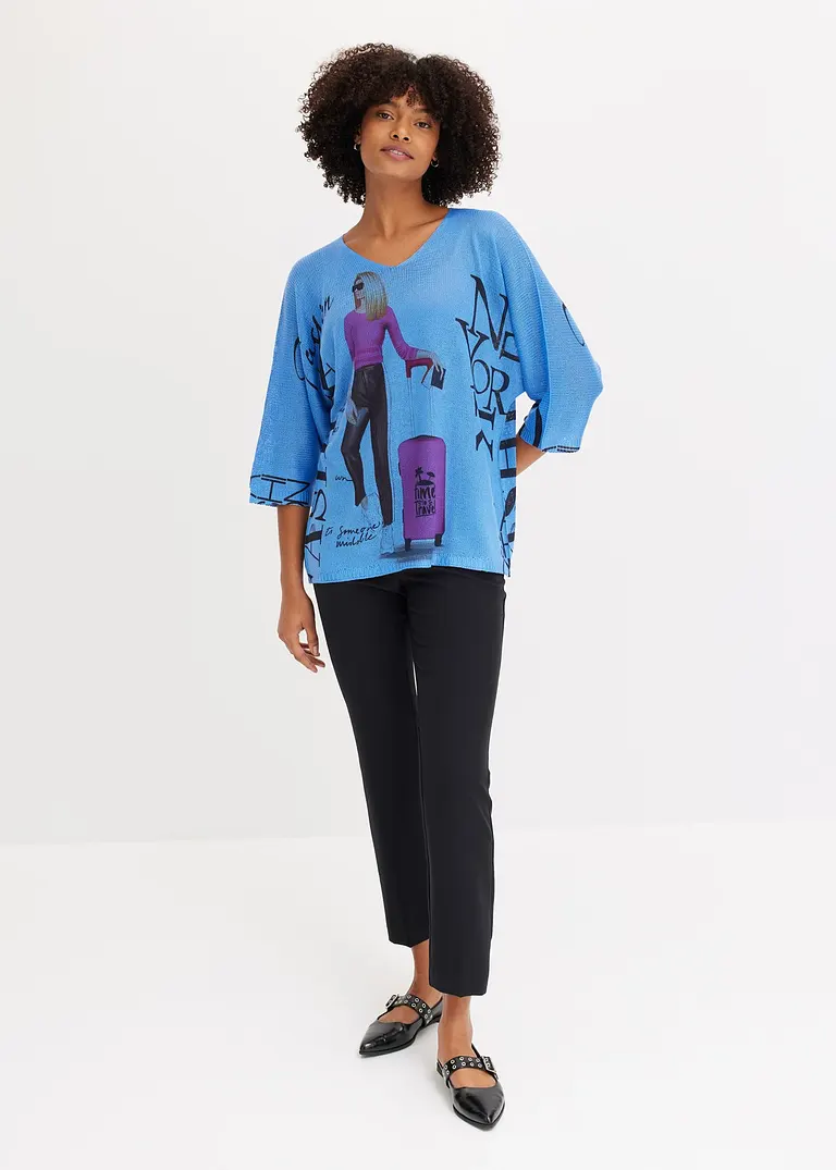 Bonprix Sommerlicher Pullover - Blau - Damen