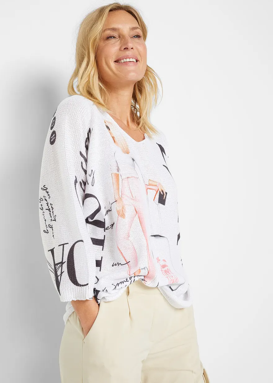 Bonprix Sommerlicher Pullover - Weiß - Damen