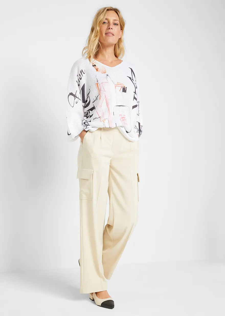 Bonprix Sommerlicher Pullover - Weiß - Damen