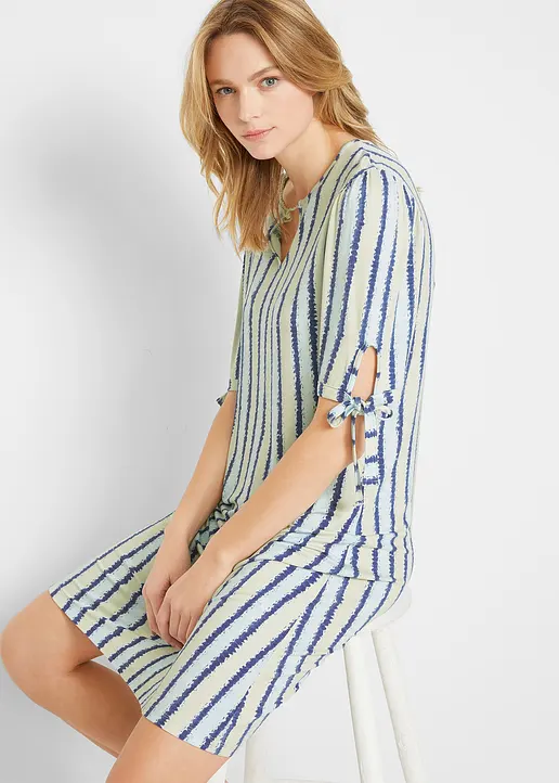 Bonprix Sommerliches Kleid Mit Print - Blau - Damen