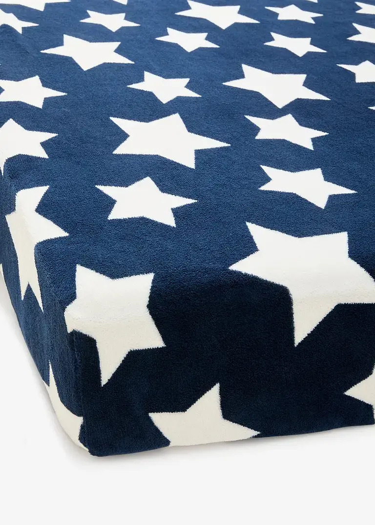 bonprix Spannbettlaken Cashmere Touch Sterne - blau