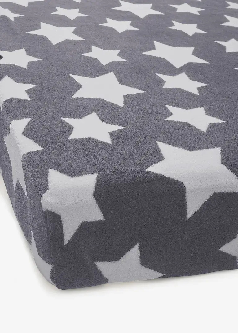 bonprix Spannbettlaken Cashmere Touch Sterne - grau