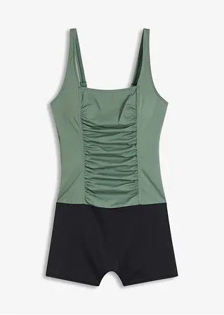 bonprix Sportiver Badeanzug mit Bein - grün - Damen