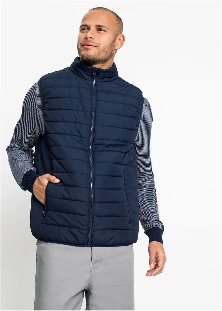 Bonprix Steppweste Mit Taschen - Blau - Herren