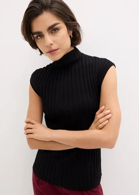 Bonprix Stillvoller Strickpullunder - Schwarz - Damen