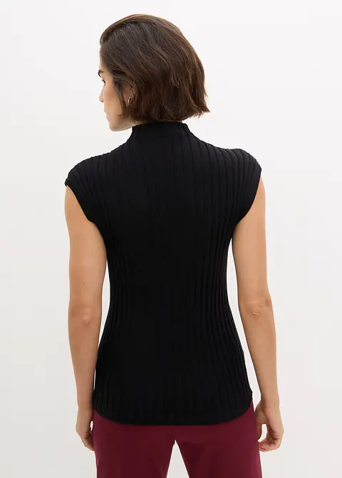 Bonprix Stillvoller Strickpullunder - Schwarz - Damen