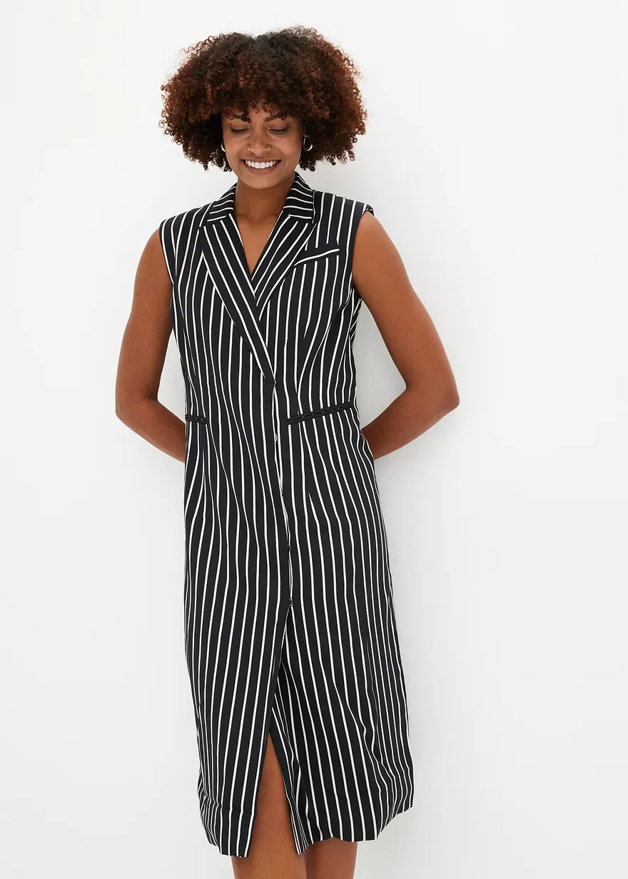 Bonprix Stillvolles Blazerkleid - Schwarz - Damen