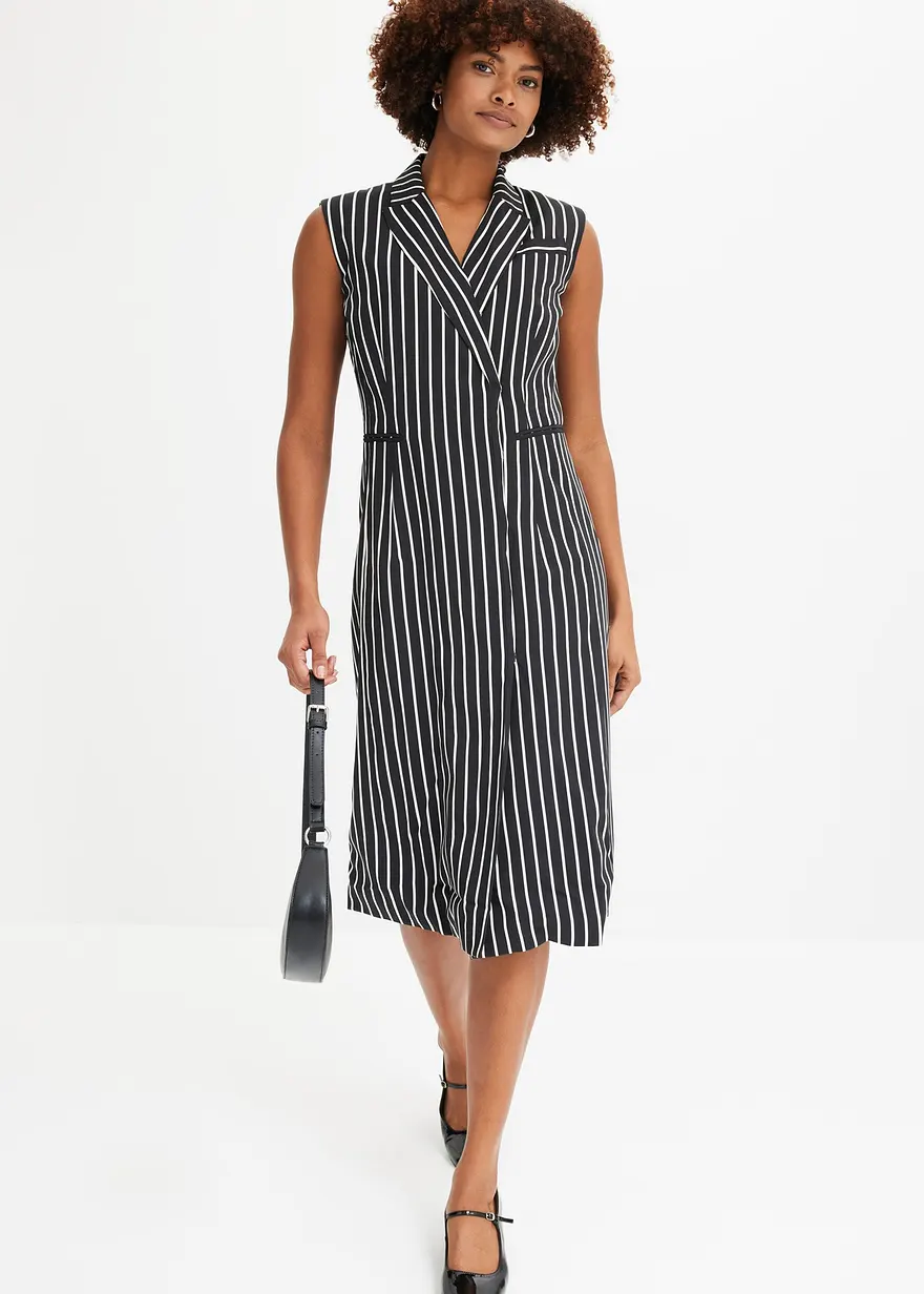 Bonprix Stillvolles Blazerkleid - Schwarz - Damen