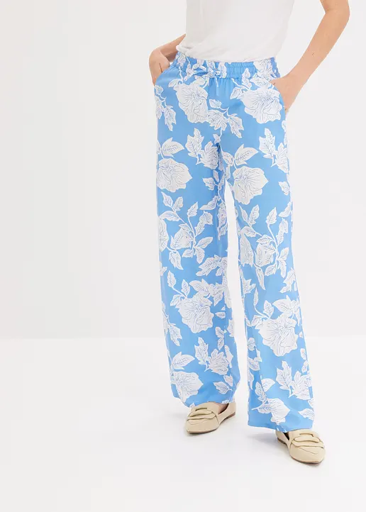 Bonprix Stilvolle Hose Mit Bindeband - Blau - Damen