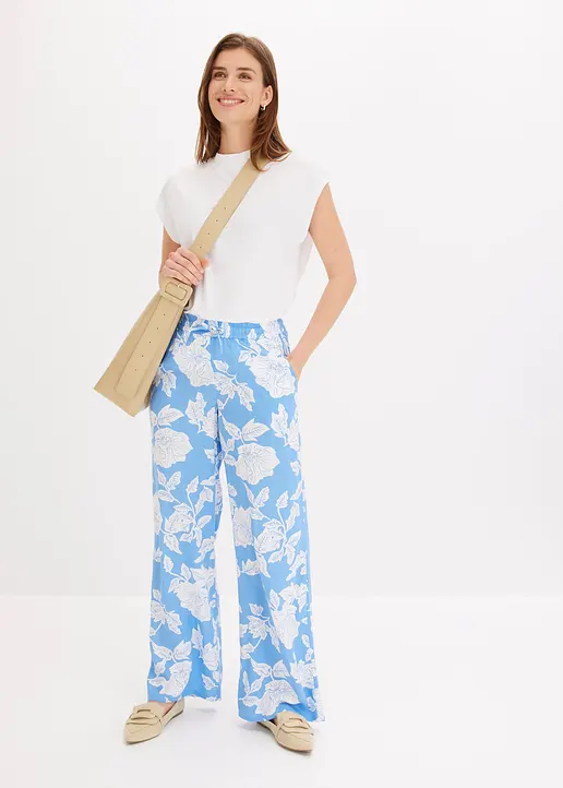 Bonprix Stilvolle Hose Mit Bindeband - Blau - Damen