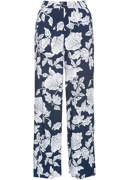 bonprix Stilvolle Hose mit Bindeband - blau - Damen