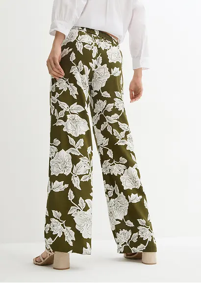 Bonprix Stilvolle Hose Mit Bindeband - Grün - Damen