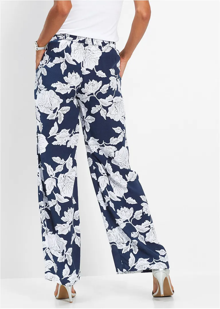 Bonprix Stilvolle Hose Mit Bindeband - Schwarz - Damen