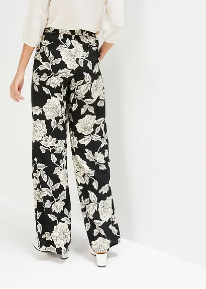 Bonprix Stilvolle Hose Mit Bindeband - Schwarz - Damen