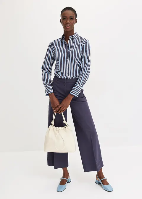 Bonprix Stilvolle Streifenbluse - Blau - Damen