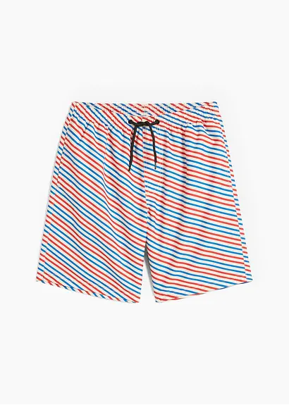bonprix Streifen Badeshorts für Jungen - blau - Kinder