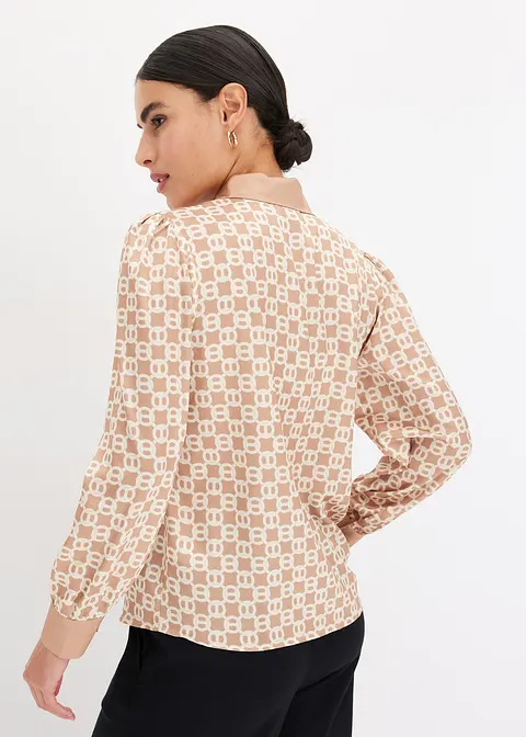 Bonprix Stylische Satinbluse - Braun - Damen