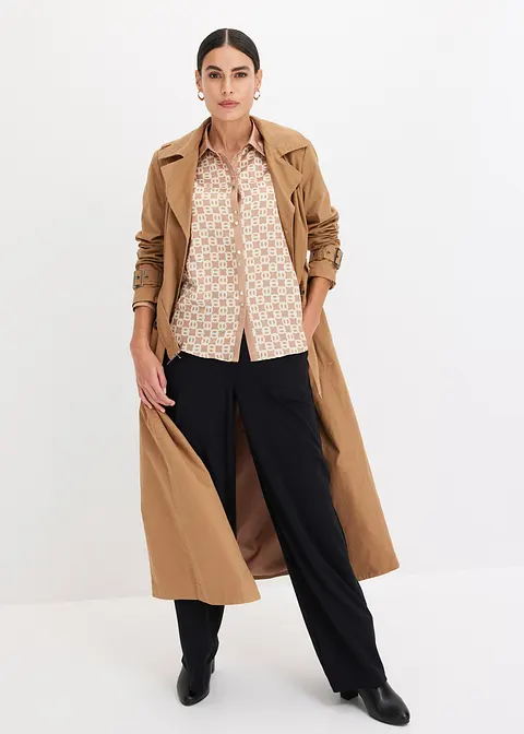 Bonprix Stylische Satinbluse - Braun - Damen