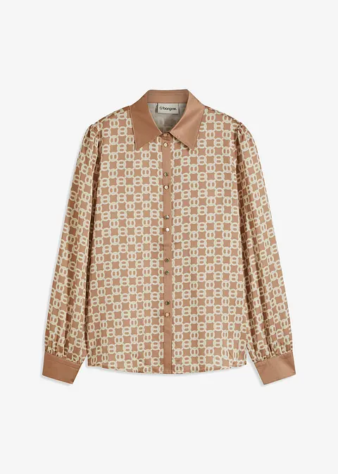 bonprix Stylische Satinbluse - braun - Damen