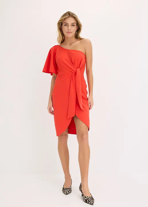 Bonprix Stylisches Kleid In Midilänge - Rot - Damen