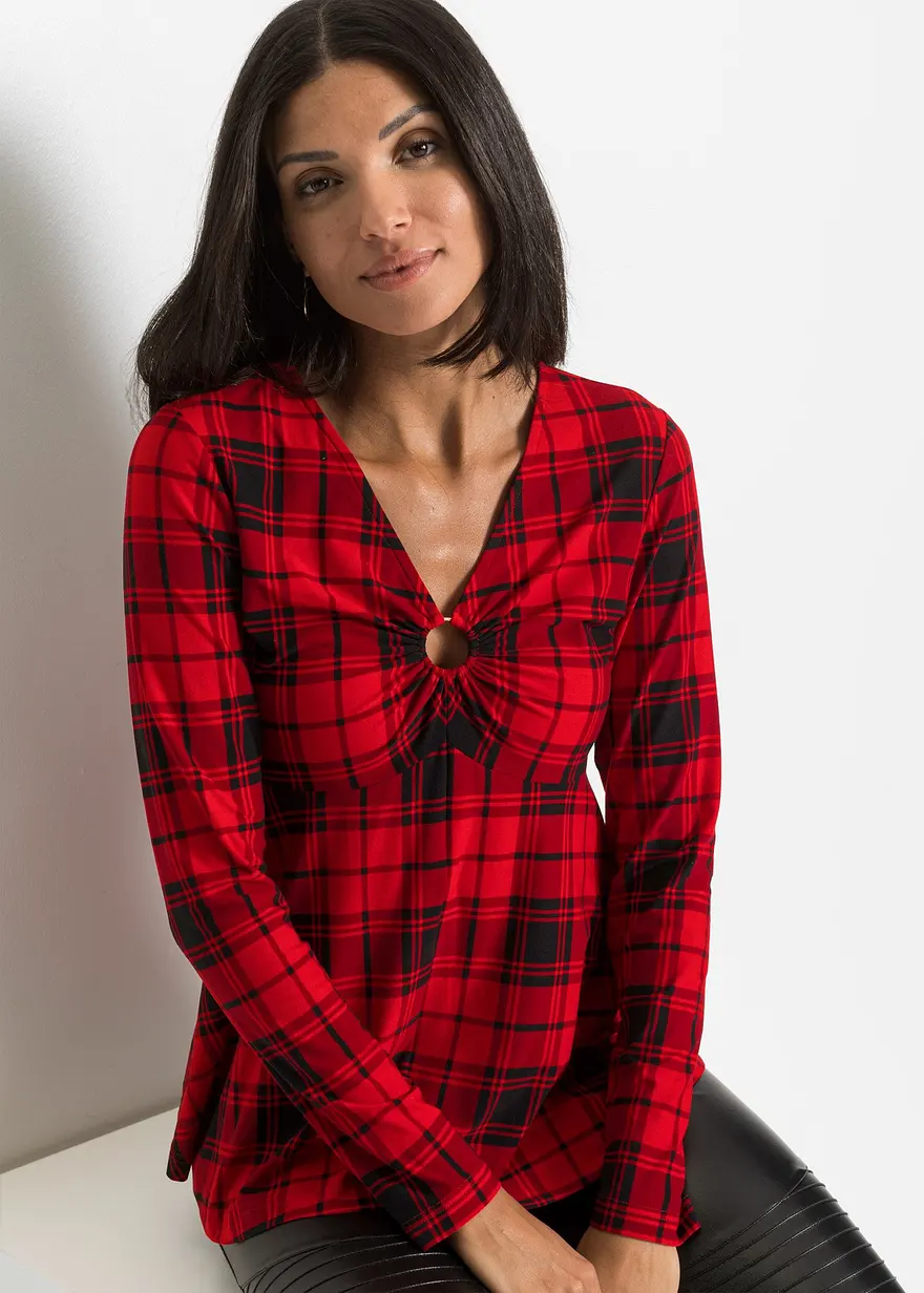Bonprix Stylisches Shirt Mit Muster - Rot - Damen