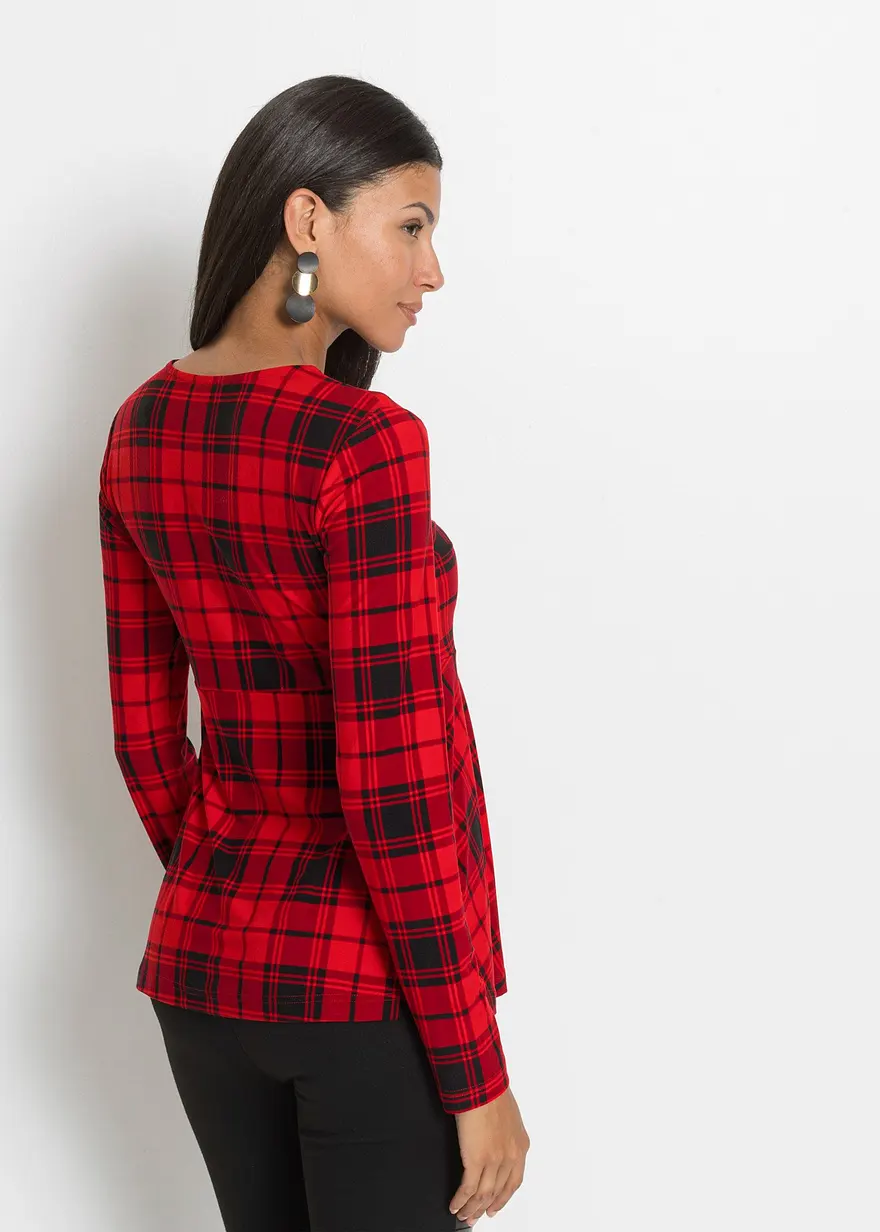Bonprix Stylisches Shirt Mit Muster - Rot - Damen