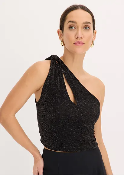 Bonprix Stylisches Top Mit Cut-Out - Schwarz - Damen