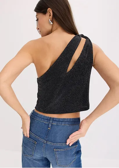 Bonprix Stylisches Top Mit Cut-Out - Schwarz - Damen