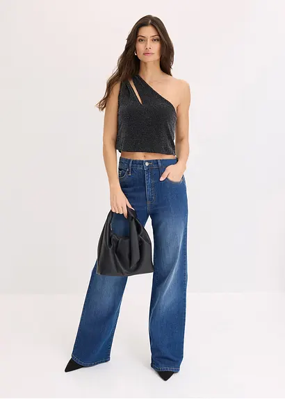 Bonprix Stylisches Top Mit Cut-Out - Schwarz - Damen