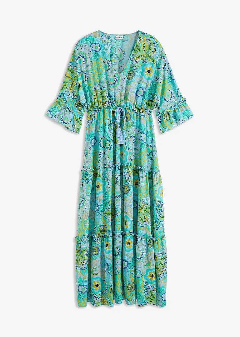 bonprix stylishes Maxikleid mit Druck - blau - Damen