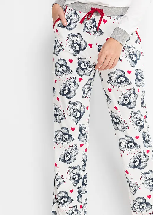 Bonprix Süßer Pyjama Mit Flanellapplikation - Damen