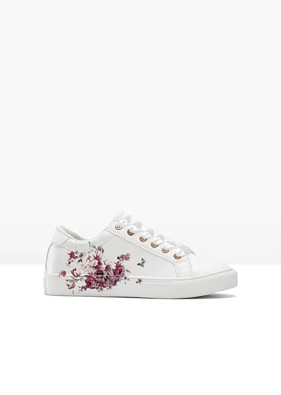 bonprix Süßer Sneaker mit Blumenprint - weiß - Damen