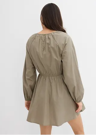 Bonprix Süßes Blusenkleid Aus Popeline - Grau - Damen