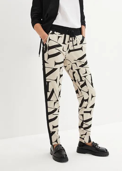 Bonprix Sweathose Mit Modischen Druck - Beige - Damen