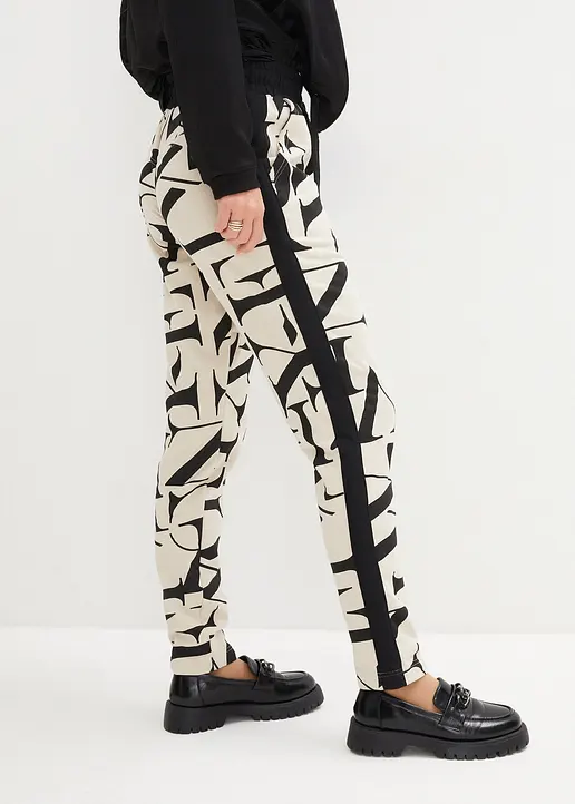 Bonprix Sweathose Mit Modischen Druck - Beige - Damen