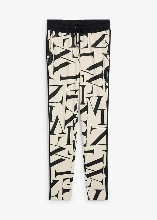 bonprix Sweathose mit modischen Druck - beige - Damen
