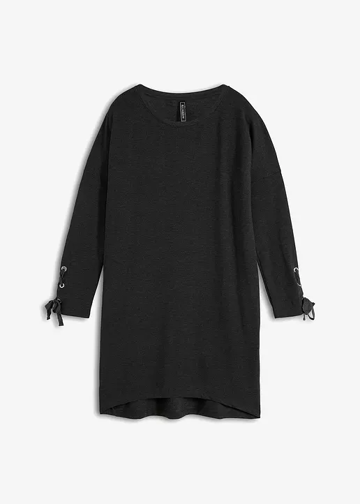 bonprix Sweatkleid mit Schnürungen - grau - Damen