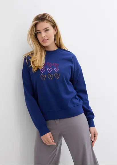 Bonprix Sweatshirt Im Bequemen Schnitt - Blau - Damen