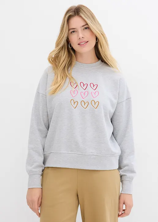 Bonprix Sweatshirt Im Bequemen Schnitt - Grau - Damen