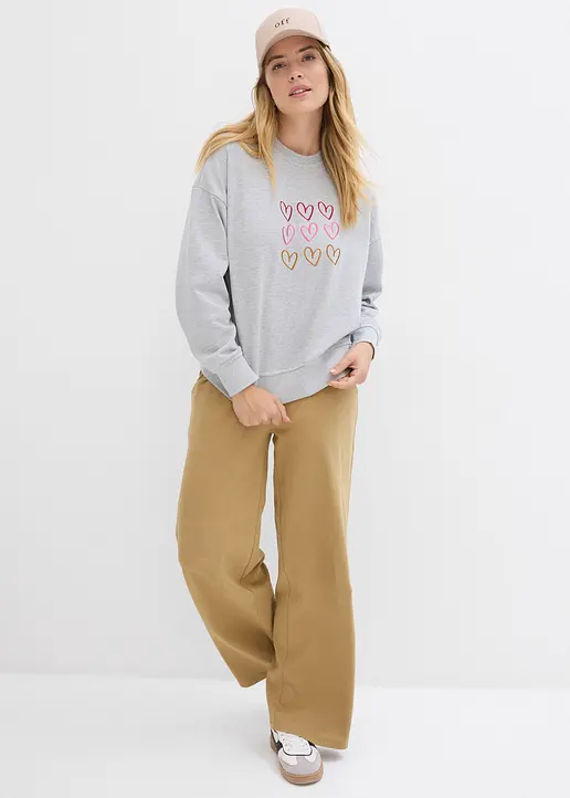 Bonprix Sweatshirt Im Bequemen Schnitt - Grau - Damen