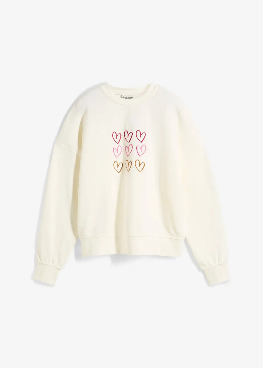 bonprix Sweatshirt im bequemen Schnitt - weiß - Damen