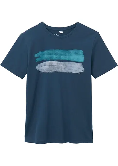 bonprix T-Shirt mit abstraktem Print - blau - Kinder