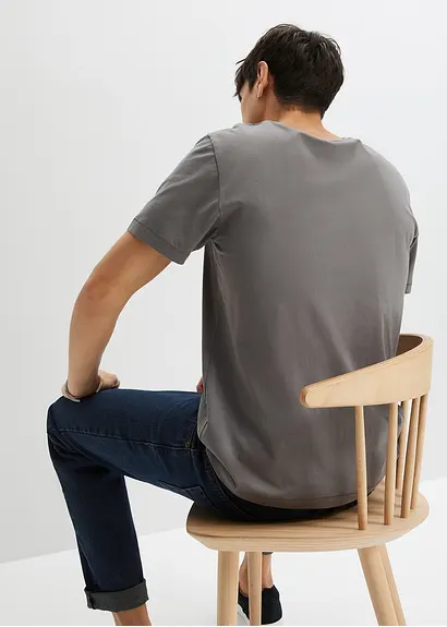 Bonprix T-Shirt Mit Kernigem Print - Grau - Herren