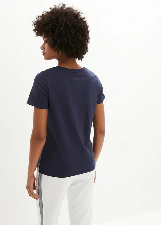 Bonprix T-Shirt Mit Maritimem Druck - Blau - Damen