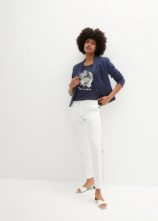 Bonprix T-Shirt Mit Maritimem Druck - Blau - Damen